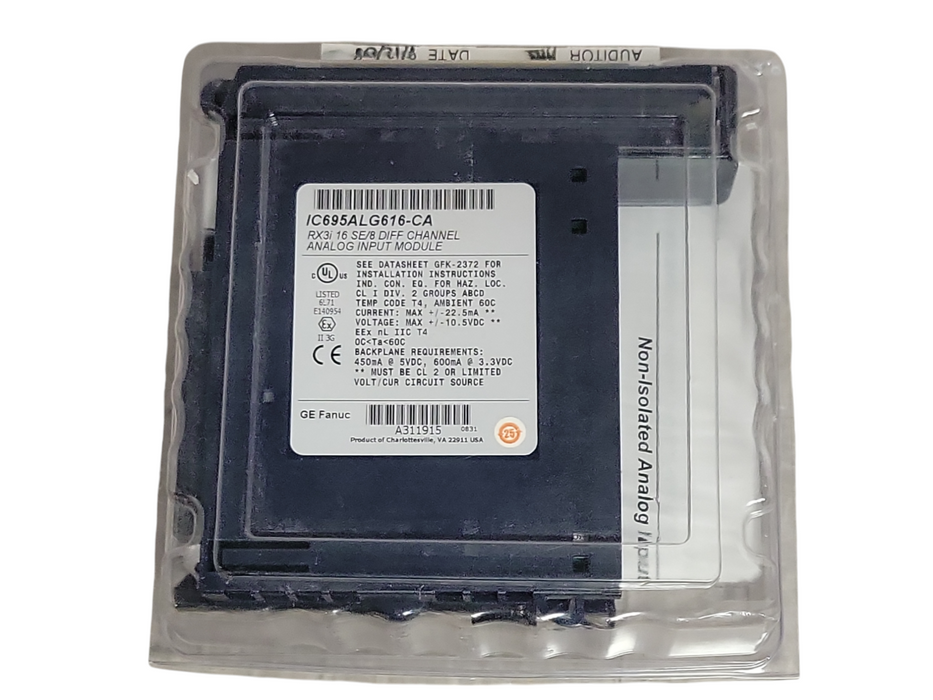 New GE FANUC IC695ALG616-CA RX3i 16 SE/8 DIFF CHANNEL ANALOG INPUT MODULE _