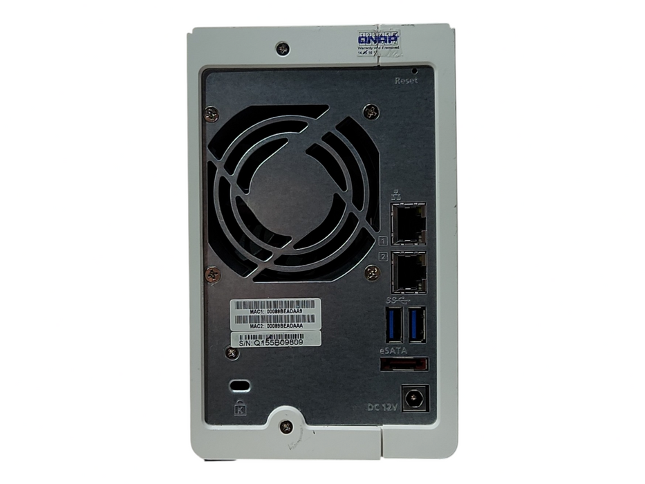 QNAP TS-231 2 Bay NAS with 2x 2TB HDDs, No Power adapter