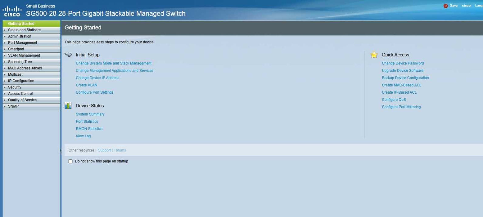 Cisco SG500-28-K9 V06 28 Port Gigabit Rackmount Managed switch _