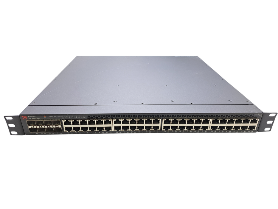 Brocade ICX6610-48P-E | 48-Port Gigabit PoE Network Switch | 8x SFP, 2x PSU