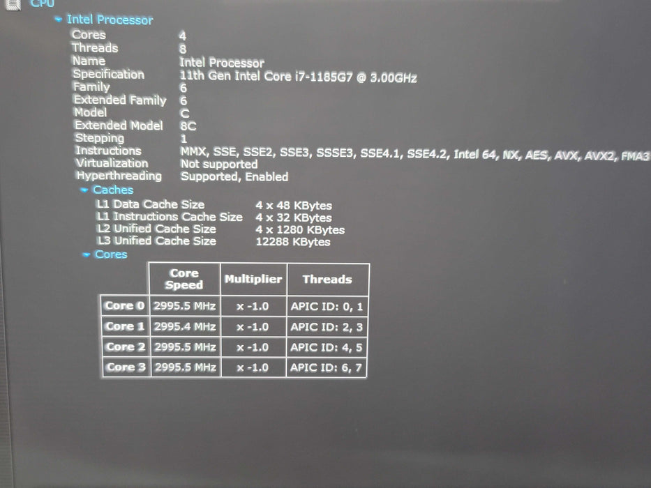 Lenovo ThinkPad X1 Carbon Gen 9 i7-1185G7 16GB RAM 256GB NVMe 4K  β Lap200