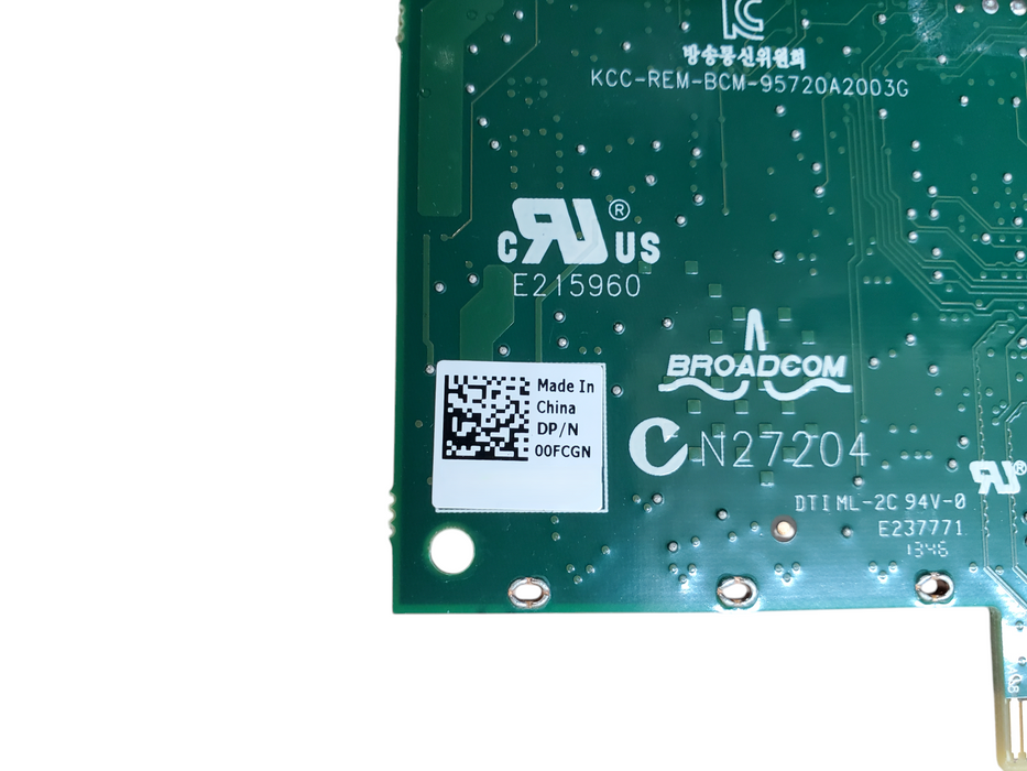 Dell Broadcom 00FCGN Dual Port Ethernet Card