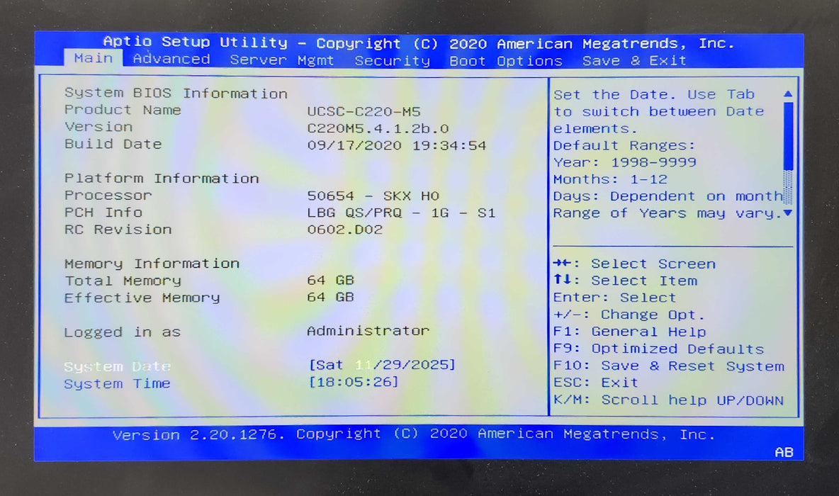 Cisco UCS C220 M5 1U 10x2.5",2x Xeon Gold 6140, 64GB DDR4, 12G Modular RAID
