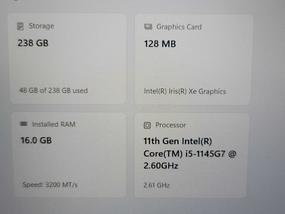 Lenovo ThinkPad T15 Gen 2 i5-1145G7 16GB DDR4 256GB SSD  β Lap200