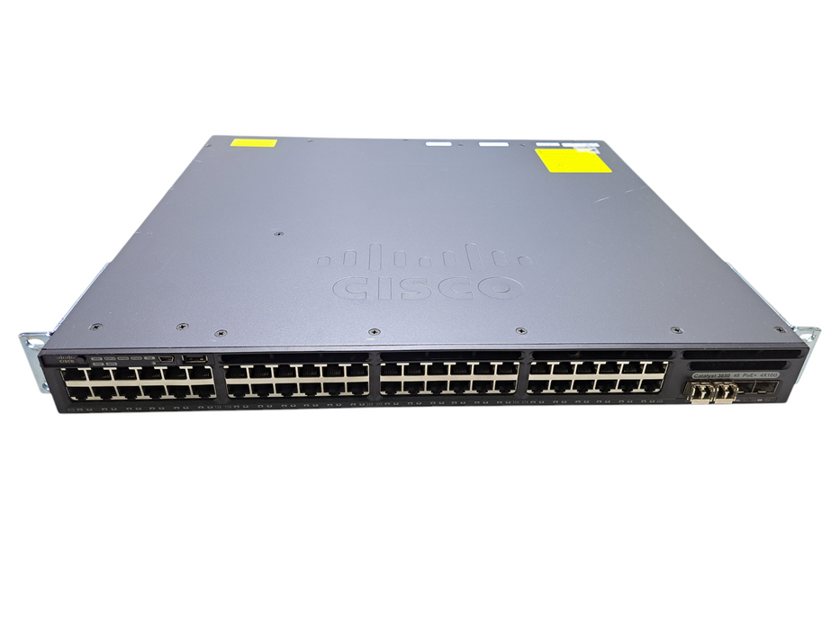 Cisco WS-C3650-48PQ-S V05 | 48-Port Gigabit PoE+ Switch w/ 4x 10G SFP+