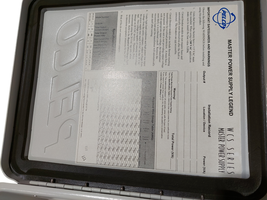 Pelco MCS Series Master Power Supply Model: MCS16-20B  Q=