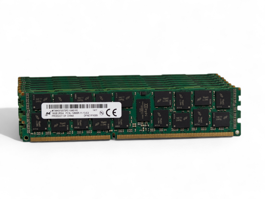 Kit of 128GB Total ( 8x 16GB ) DDR3 PC3L-12800R Micron Server