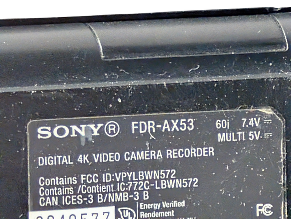 SONY Handycam FDR-AX53 Digital 4K Video Camera Recorder PLEASE READ Q-