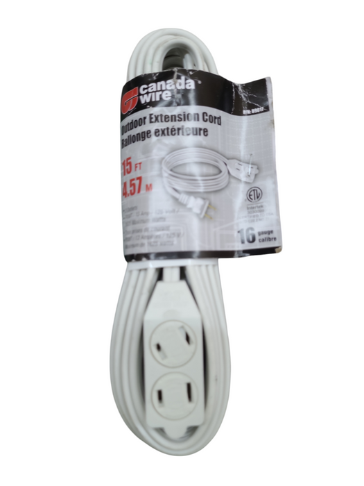 Lot 3x 15ft 3 Outlet Canada Wire Outdoor Light Duty General Extension Cord