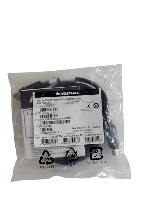 Lenovo DisplayPort to DisplayPort Cable 0A36537  6' ft