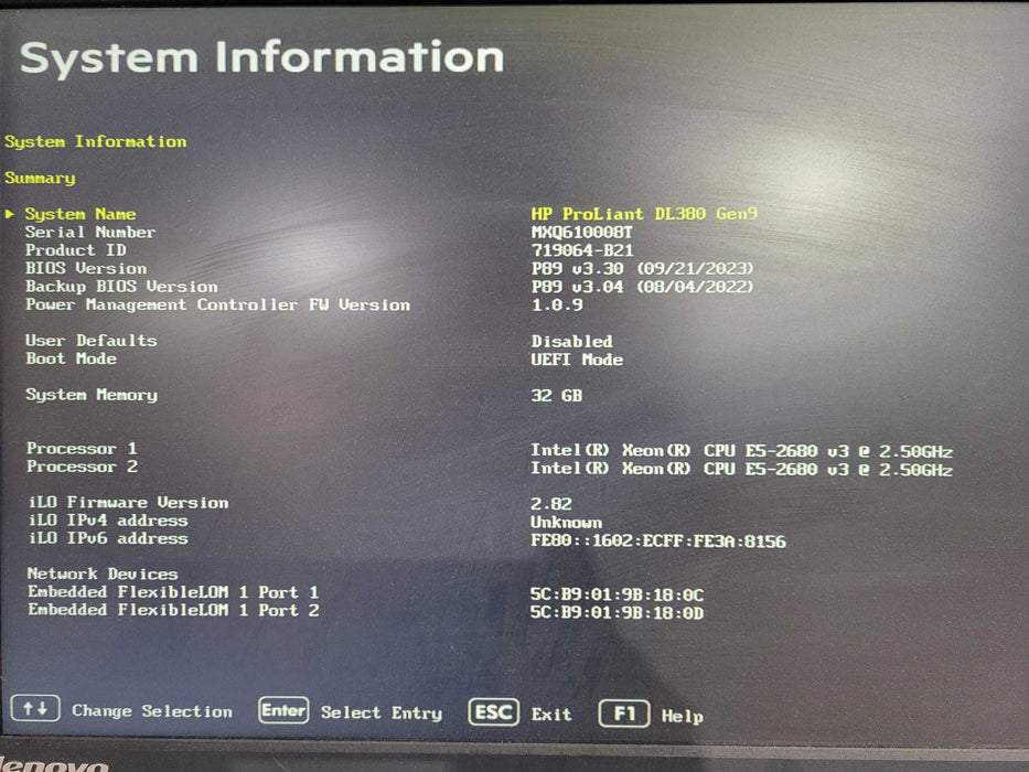 ProLiant DL380 Gen9 - 2x Xeon E5-2680 v3 32GB DDR4 B140i P440ar 2x800W PSU !