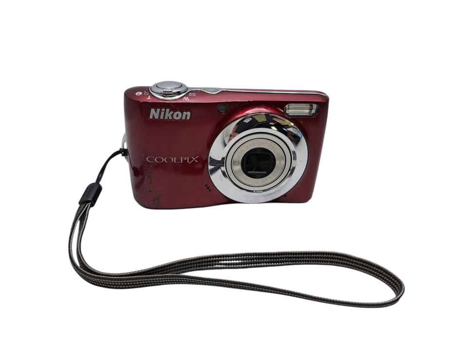 Nikon COOLPIX L22 12.0MP Compact Digital Camera Red 3.6x Zoom *READ* )