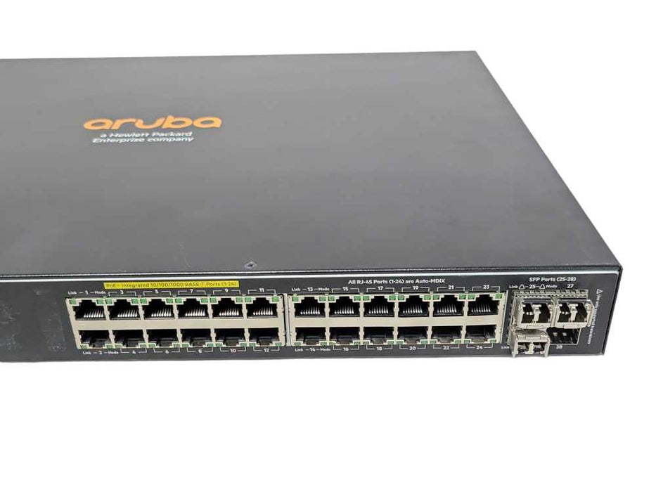 HPE Aruba 2530-24G PoE+ 24-Port Gigabit Ethernet Switch J9773A, No Ears _