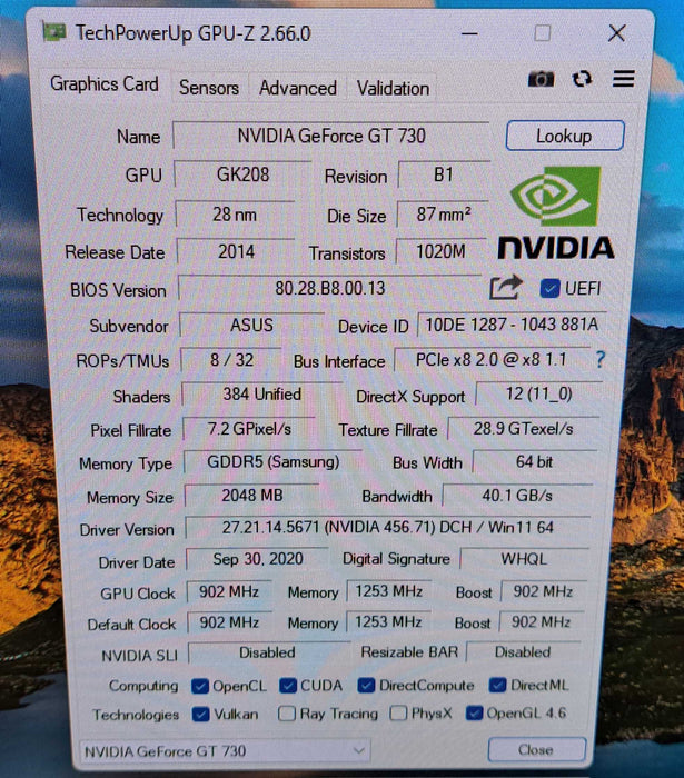 ASUS GeForce GT 730 2GB GDDR5 Silent Graphics Card | GT730-SL-2GD5-BRK )