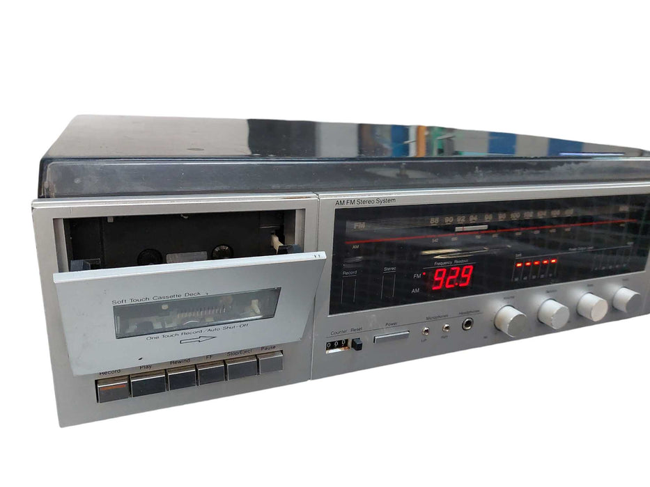 Pulser AM FM Stereo System Model: CTPR-1734 Cassette Phono Radio Receiver =