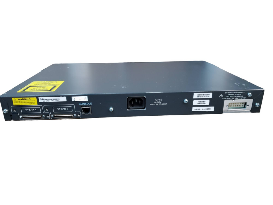 Cisco Catalyst WS-C3750-24PS-S 24-Port w/ 2 SFP PoE Gigabit Network Switch Q@