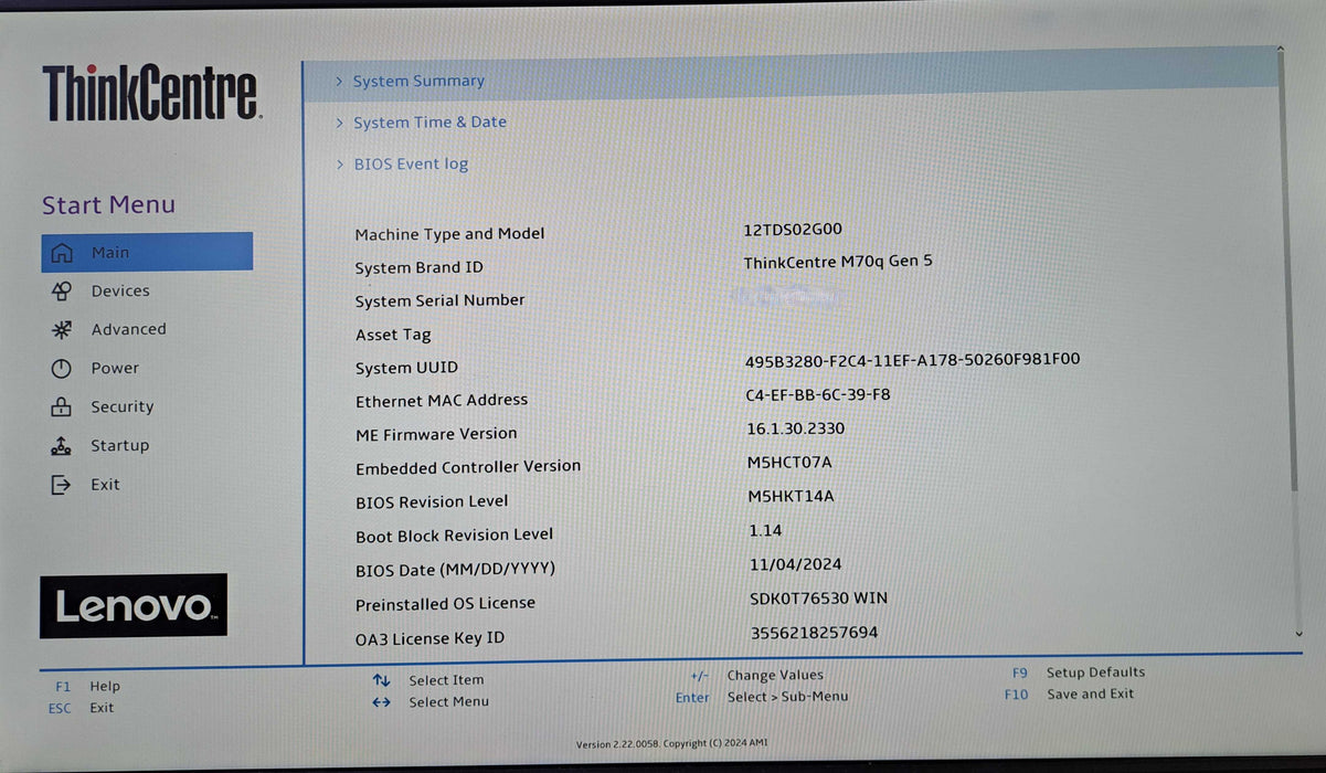 Lenovo ThinkCentre M70q Gen 5 | Intel Core i5-14400T, 16GB DDR5, 256GB NVMe )