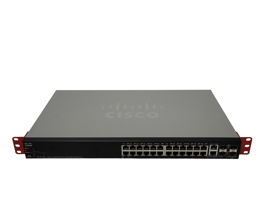 Cisco SG500-28P-K9 28-Port PoE Stackable Managed Switch w/ Ears _