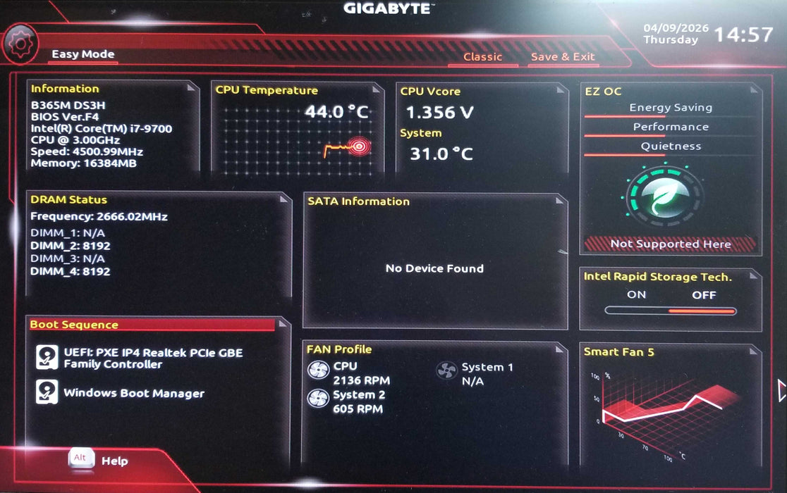 Custom Pc w/ Gigabyte B365M Core i7-9700 CPU 16GB RAM No HDD
