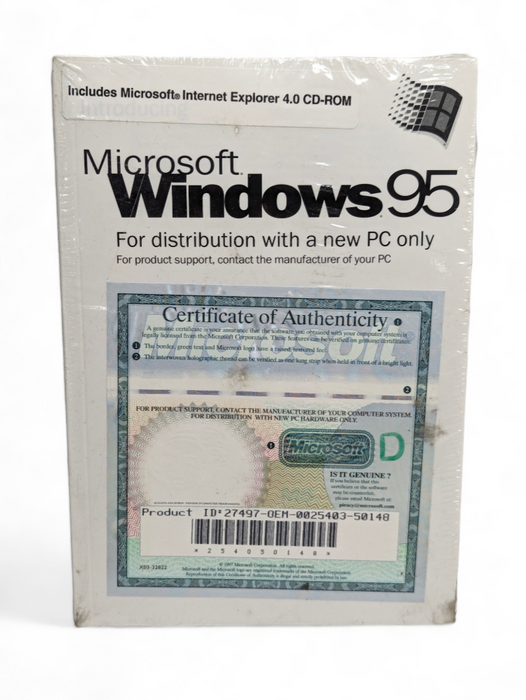 New Sealed Microsoft Windows 95 & with Certificate of Authenticity   -