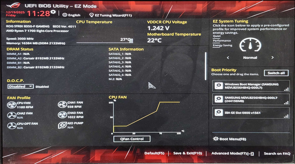 Custom PC, STRIX B350-F GAMING, Ryzen 7 1700, 16GBDDR4, 256GB NVMe, GTX1060