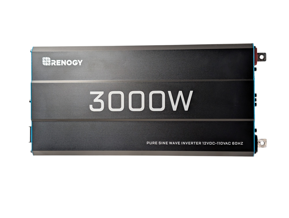 RENOGY Pure Sine Wave Inverter 12VDC-110VAC 60Hz RNG-INVT-3000-12-P2 READ -