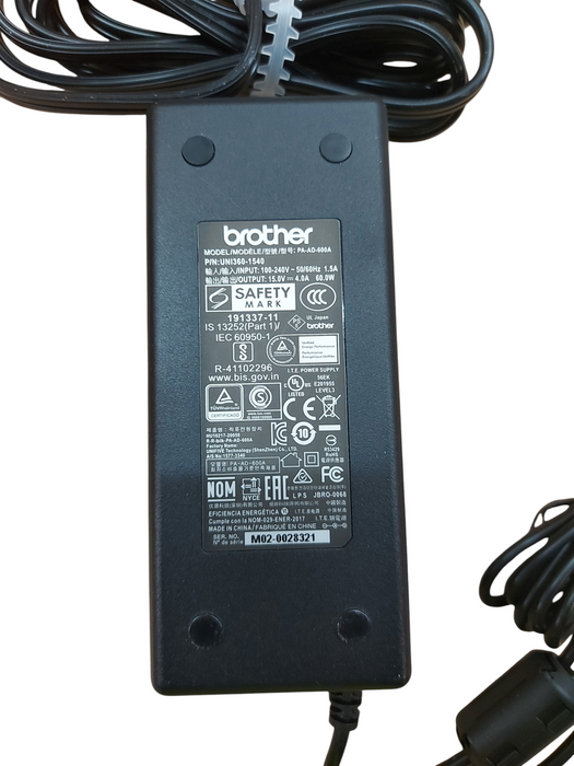 BROTHER LB3834-002 POCKETJET / RUGGEDJET POWER SUPPLY 15V-4A