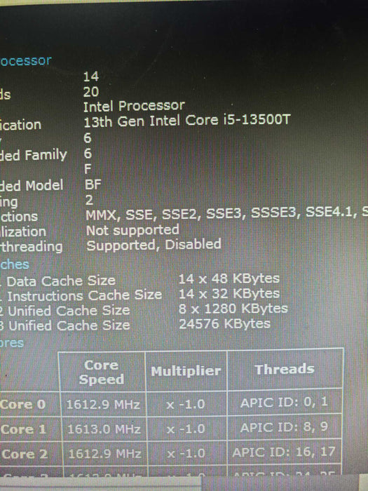 Lenovo ThinkCentre M80q Gen 4 Desktop i5-13500T DDR5 16GB 256GB NVME WiFi