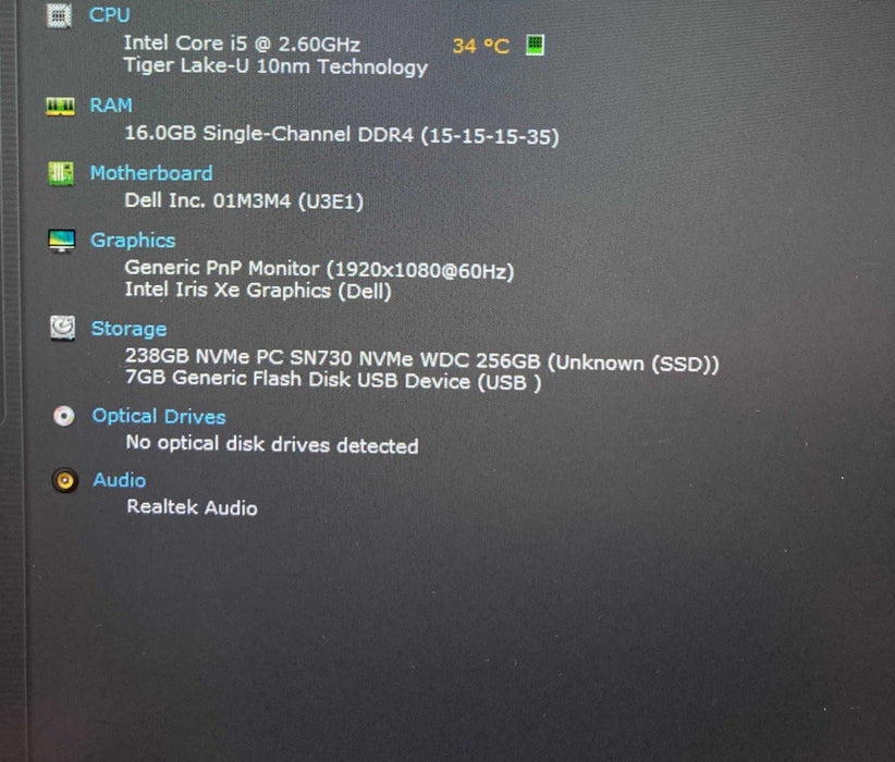 Dell Latitude 5420 Core i5-1145G7@2.6GHz vPRO 16GB RAM 256GB SSD  Lap200