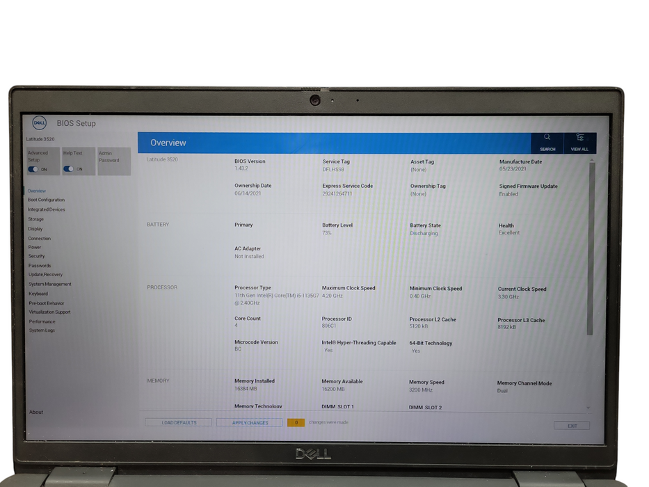 Dell Latitude 3520, Intel Core i5-1135G7 @2.40GHz, 16GB DDR4, 256GB NVMe ! Lap200