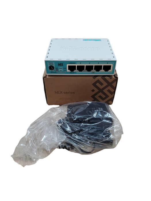 Mikrotik hEX RB750Gr3 5-port Ethernet Gigabit Router w/ Adapter