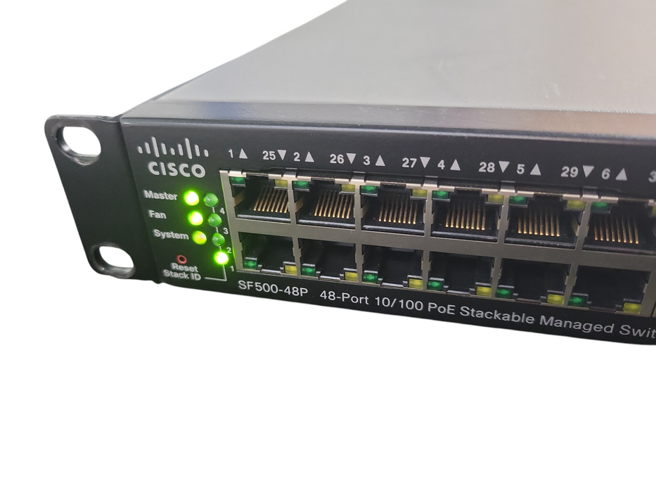 Cisco SF500-48P-K9 V01 | 48-Port 10/100 PoE Stackable Managed Switch !