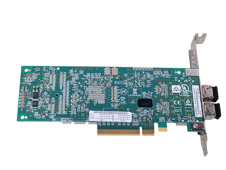 QLogic QLE2672 16GB Dual Port SFP+ FC HBA Server adapter w/ SFPs, FH Bracke _