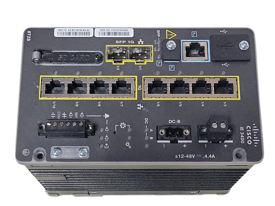 Cisco IE-3400-8T2S-E Industrial Ethernet Switch, READ _