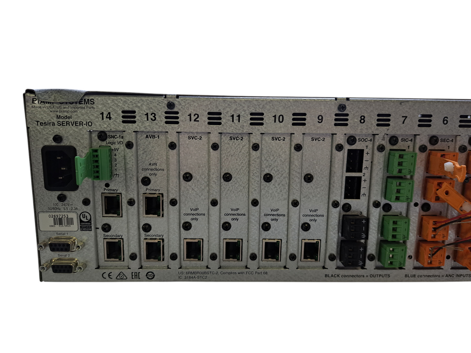 Biamp Tesira SERVER-IO Networked Audio DSP w/ 6x SEC-4, SOC/SIC, 4x SVC )