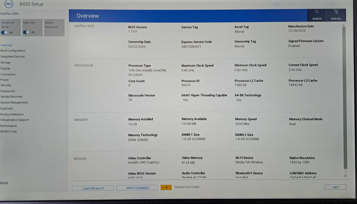 Dell OptiPlex 3000 Micro | Intel Core i5-12500T, 16GB DDR4, 256GB NVMe, Wi-Fi )