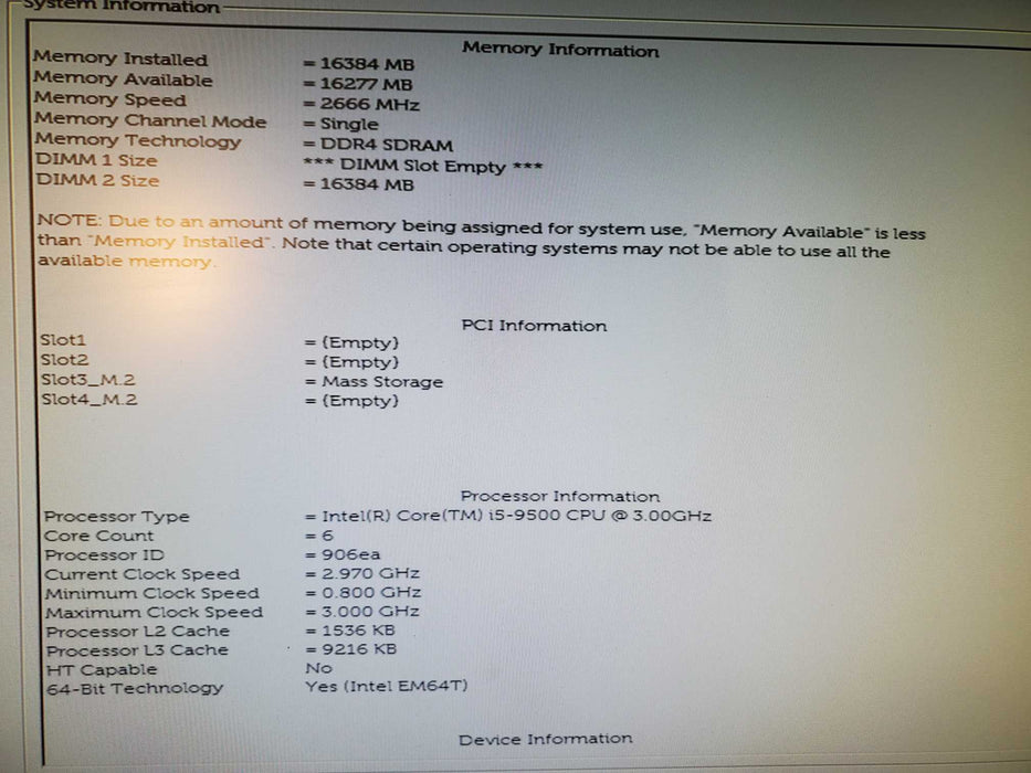 Dell Optiplex 3070 Intel i5-9500@3.0GHz 16GB RAM 256GB NVME, 3TB HDD, DVDRW