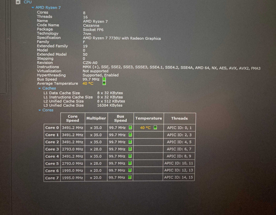Lenovo ThinkPad E16 Gen 1 AMD Ryzen 7 7730U@2.00GHz 16GB RAM 512GB SSD READ  Lap200