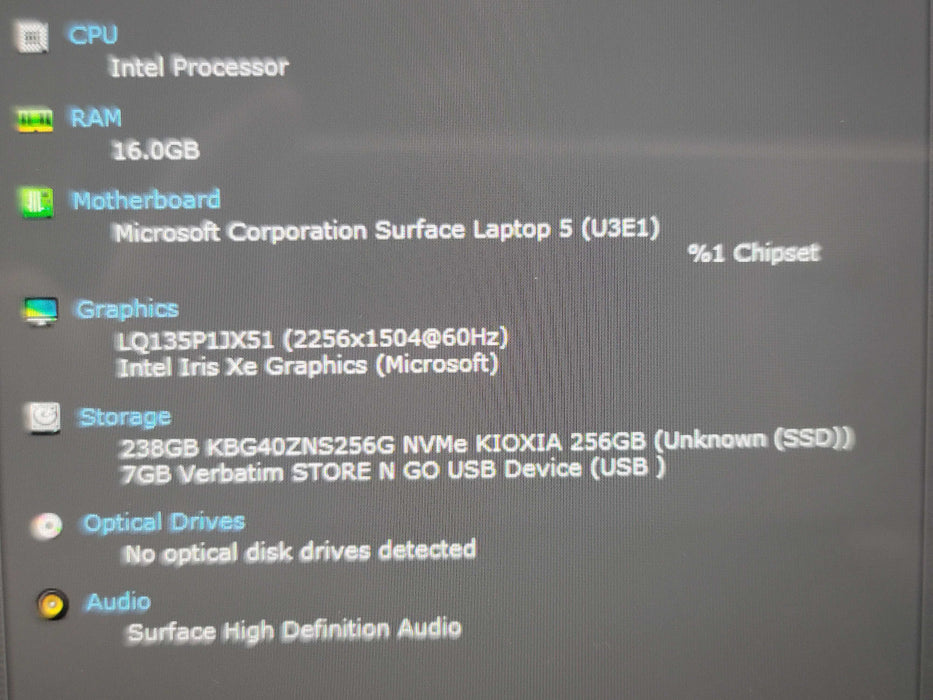 Microsoft Surface Laptop 5 i7 1265U 16GB RAM 256GB SSD  β Lap200