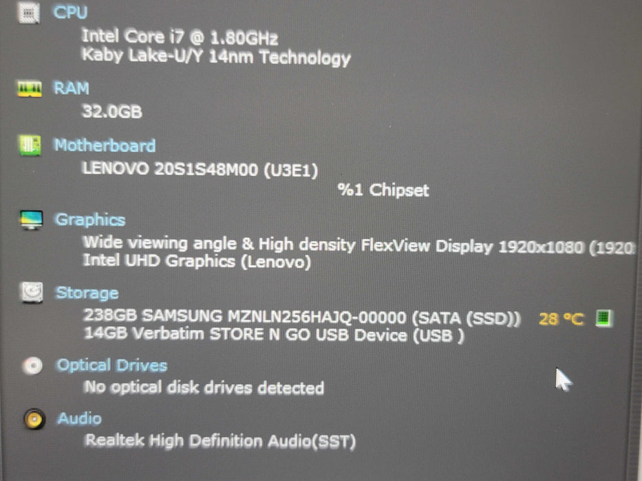 Lenovo ThinkPad T14 i7-10610U 32GB DDR4 256GB M.2 SATA SSD  β Lap200