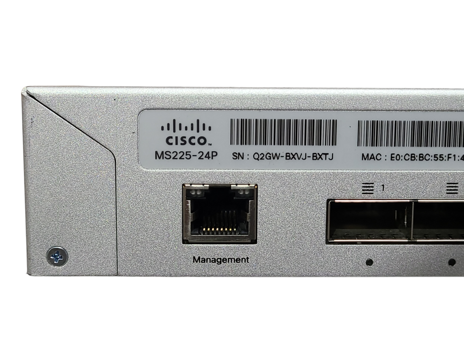 Cisco Meraki MS225-24P POE 24-Port Ethernet Network Switch 4x SFP+, Unclaimed