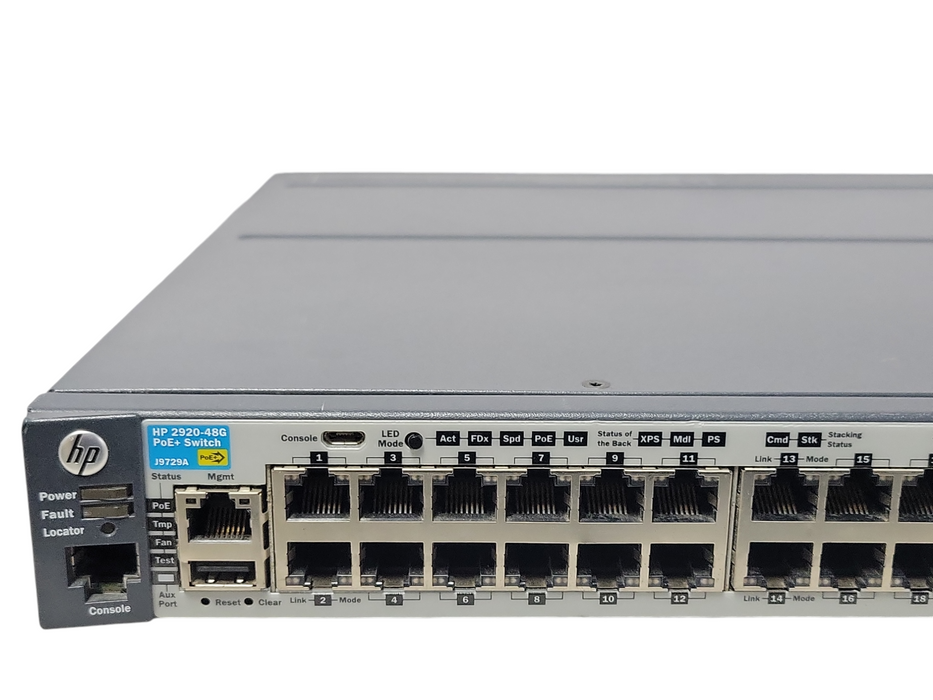 HP 2920-48G-PoE+ J9729A 48-Port Managed Gigabit Switch w/ J9733A Stacking mod _