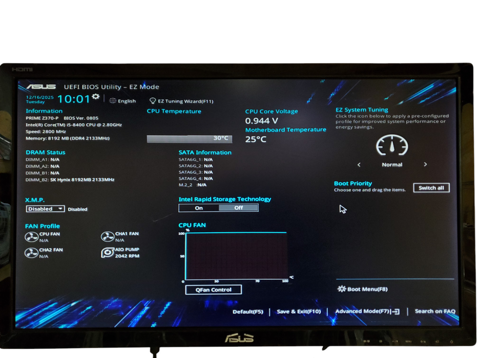 Asus PRIME Z370-P Motherboard - Core i5-8400, 8GB DDR4 w/ I/O Shield