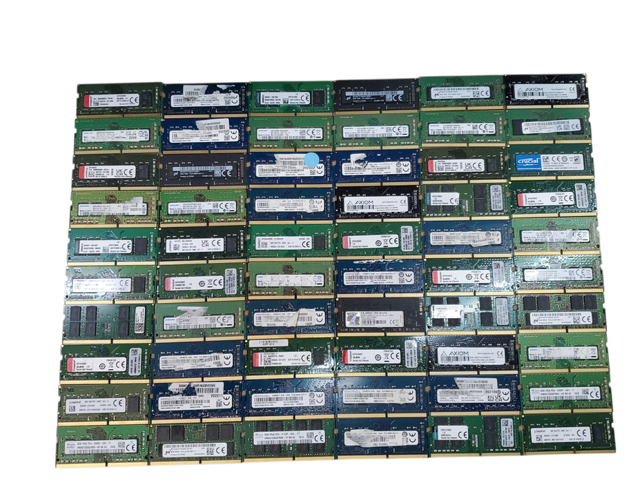 Lot of 60x, Assorted 8GB DDR4 SODIMM Laptop RAM