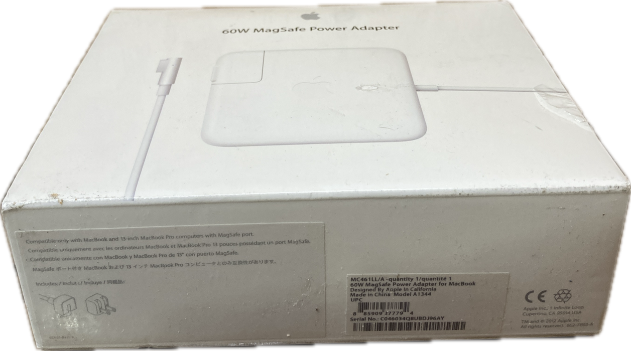 Apple 60W MagSafe 1 Power Adapter A1344 For 13" MacBooks Brand-New Sealed