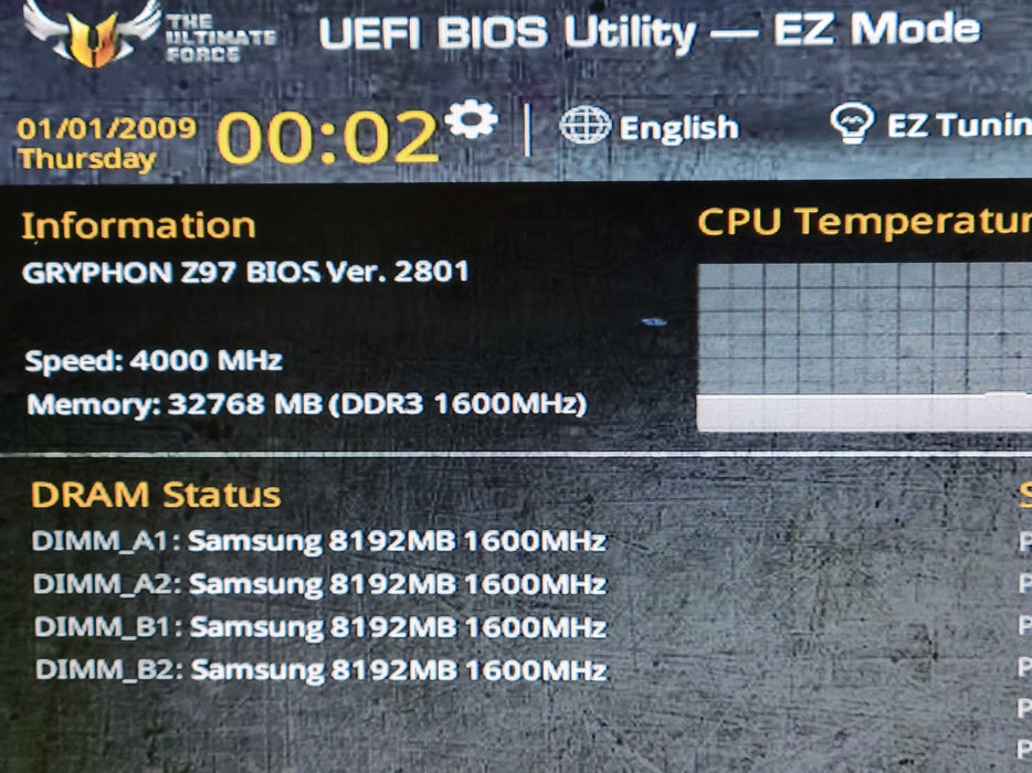 ASUS Gryphon Z97 Motherboard, No CPU, 32GB DDR3 w/ I/O Shield  _