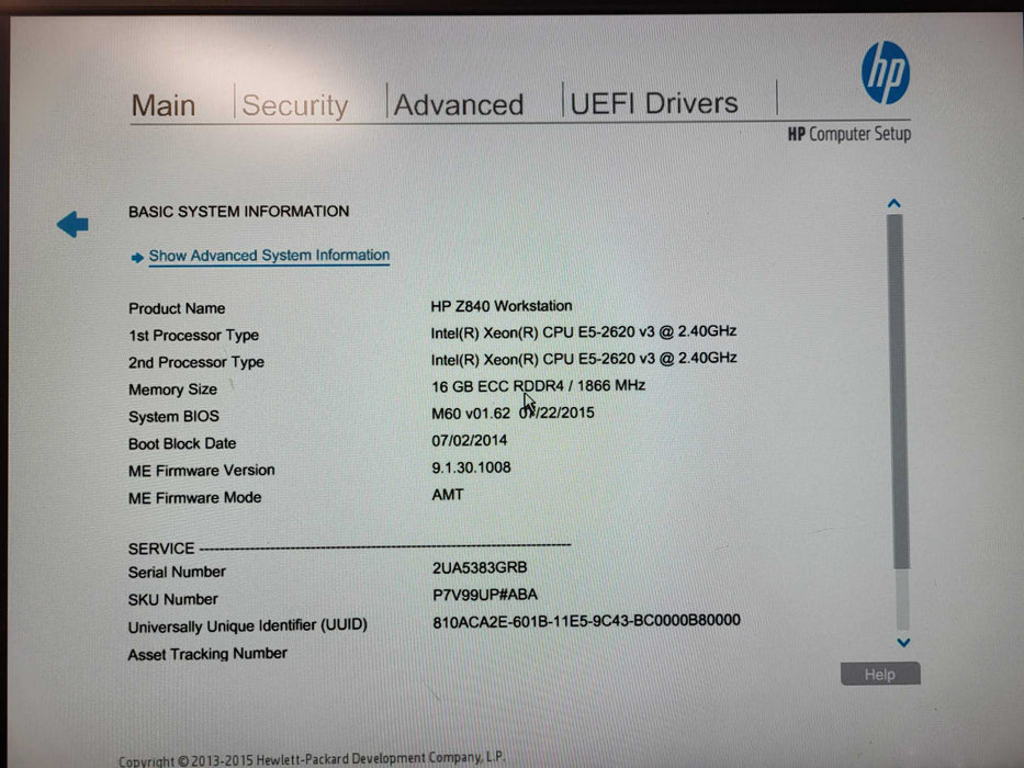 HP Z840 Workstation 2x E5-2620 v3 @ 2.4GHz 16GB DDR4 No HDD/GPU $