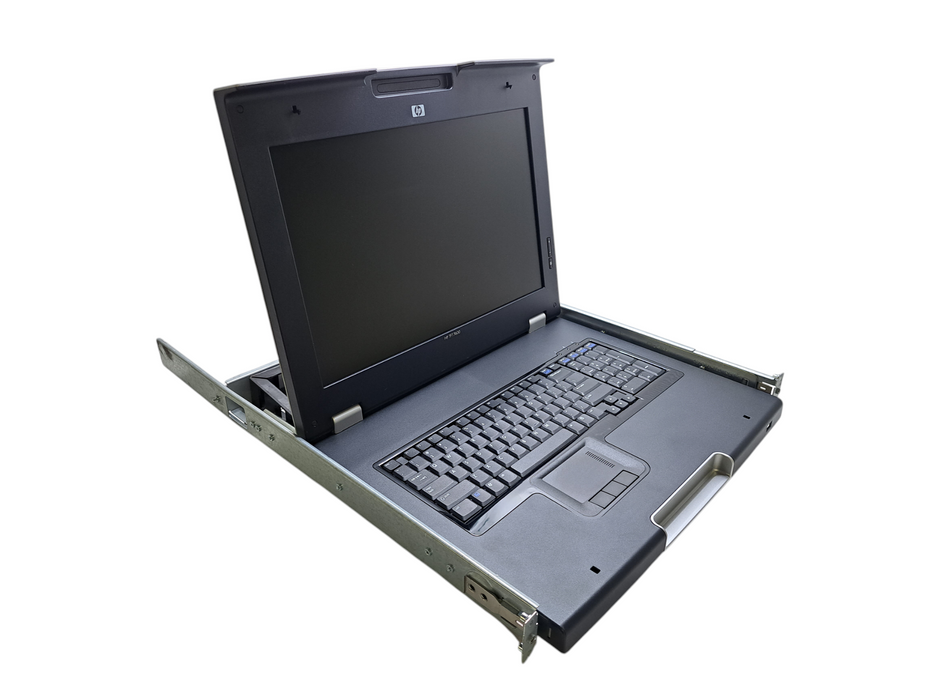 HP TFT7600 KVM Rackmount LCD Console Monitor Keyboard w/ RAILS )