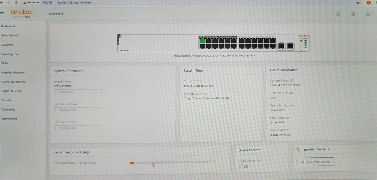 Aruba Instant on 1830 24G 12p Class4 PoE 2SFP 195W Switch _