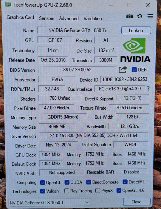 EVGA NVIDIA GeForce GTX 1050 Ti 4GB GDDR5 Graphics Card )